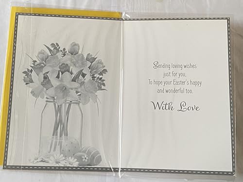 To A Very Special Sister At Easter Card Multi Flowers/Glass Vase/Eggs Glitter/Foil Detail(PH48821E)