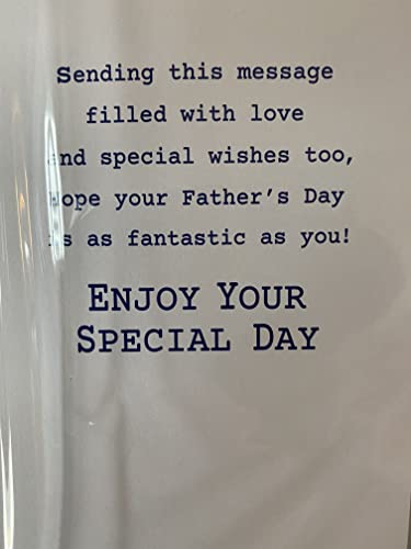 On Your 1st Father's Day With Love, Love You To Pieces First Fathers Day Card Grey-Teddy/Blue+Silver Words/Stars 3D/Foil Detail(PRELUDE48130)