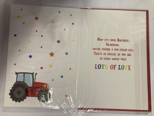 Birthday Wishes Grandson Birthday Card Multi Vehicles/Stars Foil Detail(PH44421-1A)