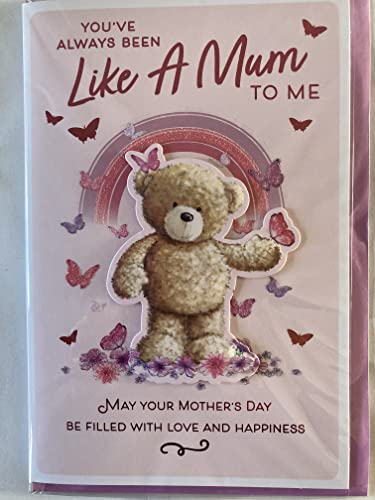 You've Always Been Like A Mum To Me Mother's Day Mothers Day Card Teddy/Rainbow/Words 3D/Glitter/Foil Detail(PRELUDE47683)