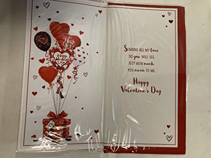 With Love to My Fiancee Happy Valentine's Day Valentines Day Card Present/Heart Balloons/Words 3D/Foil Detail (PRELUDE46681)