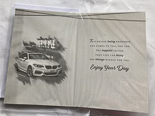 Birthday Wishes To A Special Son Birthday Card White Sports Car/Gold Words Foil Detail(PH47341A)