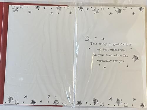 To A Special Niece On Your Graduation Card Graduated Congratulations Well Done White/Red/Silver/Black Stars/Words Foil Detail(PH48321A)