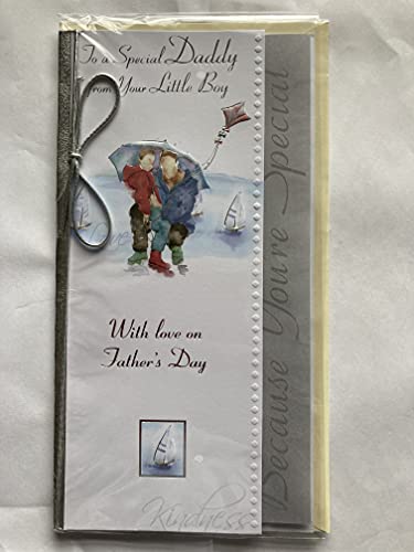 To A Special Daddy from Your Little Boy With Love On Father's Day Because You're Special Fathers Day Card Man/Boy/Umbrella/Words String/Foil Detail(PRELUDE31816)