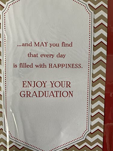 Congratulations Daughter You Did It Well Done You've Graduated Card Graduation Gold/Black/White Zigzags/Words 3D/Glitter/Foil Detail(PRELUDE41563)