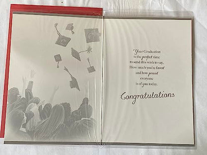 To A Very Special Niece On Your Graduation Card Graduated Well Done Graduates Throwing Hats/Silver Words Foil Detail(PH41557E)