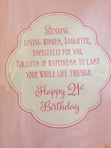 To A Fabulous Daughter On Your 21st Birthday Card Age 21 21st Twenty-One White/Pink Lady/Flowers 3D/Glitter/Foil Detail(PRELUDE44060)