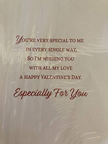 to My Fiance On Valentine's Day You Have My Heart Valentines Day Card Teddy Holding Big Red Heart Ribbon/Foil Detail (PRELUDE46680)