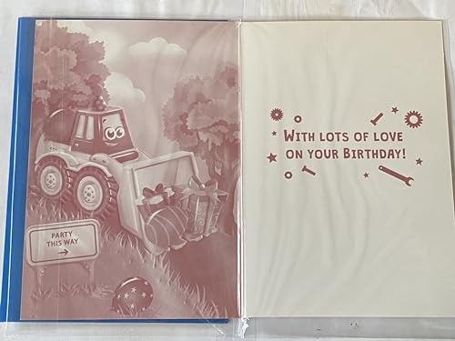 For A Fantastic Great-Grandson Birthday Card Digger/Presents/Balloons Foil Detail(PH49490A)