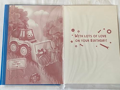 For A Fantastic Great-Grandson Birthday Card Digger/Presents/Balloons Foil Detail(PH49490A)