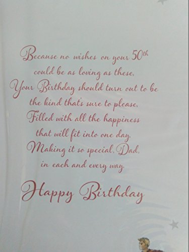 To A Special Dad On Your 50th Birthday Card Age 50 Fifty Sportsmen Golf Cricket Football 3D/Foil Detail(PRELUDE43118)