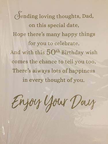 Happy 50th Birthday To A Wonderful Dad Birthday Card Age 50 Fifty Coastal Scene 3D/Foil Detail(PRELUDE45517))