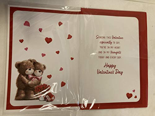 To My Girlfriend On Valentine's Day Valentines Day Card Teddies/Red Hearts/Red Roses 3D/Foil Detail(PRELUDE46678)