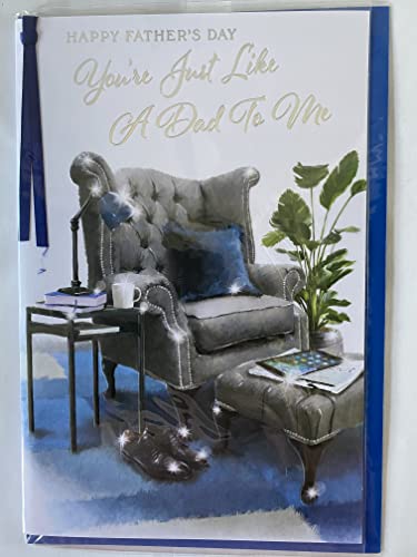 Happy Father's Day You're Just Like A Dad To Me Fathers Day Card Grey Chair Ribbon/Foil Detail(PRELUDE47253)