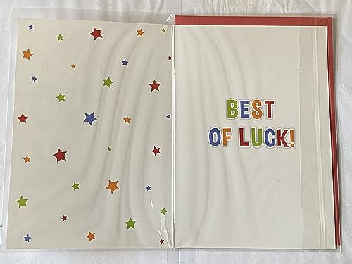 Sending You Good Luck Wishes Good Luck Card Open Generic Multi Words/Stars Foil Detail(PH43459-1B)