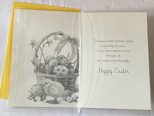 To All The Family At Easter Card Easter Basket/Multi Easter Eggs/Chick/Daffodils Foil Detail(PH47786E)