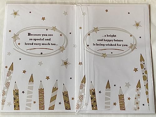 Congratulations Grandson You've Graduated Well Done! On Your Graduation Card Gold Pencils/Stars 3D/Glitter/Foil Detail(PRELUDE41565)