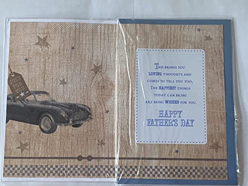 From Both Of Us Dad Happy Father's Day Relax And Enjoy Your Day! Fathers Day Card Brown-Traditional Car 3D/Foil Detail(PRELUDE40115)