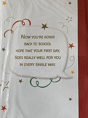 As You Go Back To School Best Wishes Enjoy! Good Luck Back To School Card Words/Stars 3D/Foil Detail(PRELUDE48331)