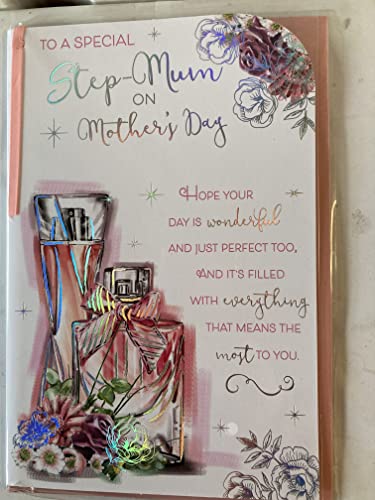 To A Special Step-Mum On Mother's Day Mothers Day Card 2 Perfume Bottles/Words Ribbon/Foil Detail(PRELUDE45458)