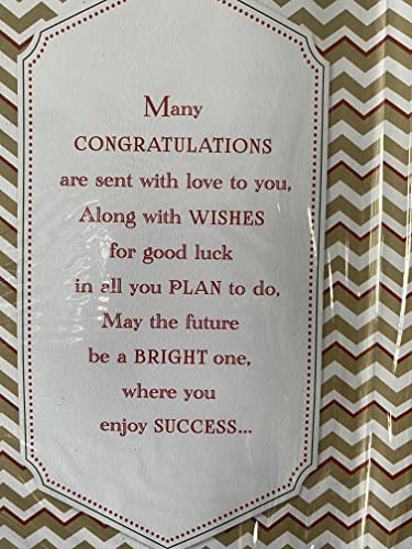 Congratulations Nephew You Did It Well Done You've Graduated Time To Celebrate Graduation Card Gold/White-Zigzags/Words/Hat 3D/Glitter/Foil Detail(PRELUDE41563)