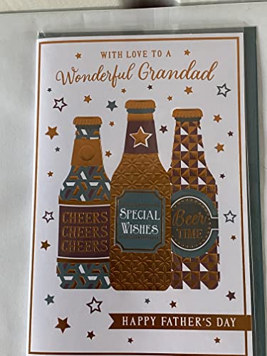 With Love To A Wonderful Grandad Happy Father's Day Fathers Day Card Beer Bottles/Stars 3D/Foil Detail(PRELUDE48142)