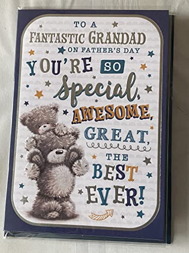 To A Fantastic Grandad On Father's Day You're So Special Awesome Great The Best Ever! Fathers Day Card Teddy Shoulder Carry Foil Detail(KI48122)