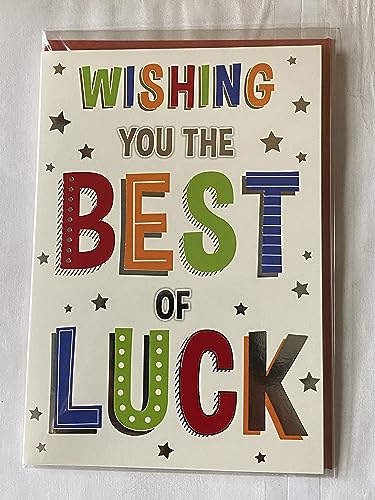 Wishing You The Best Of Luck Good Luck Card Open Generic Multi Words/Stars Foil Detail(PH43459-1A)