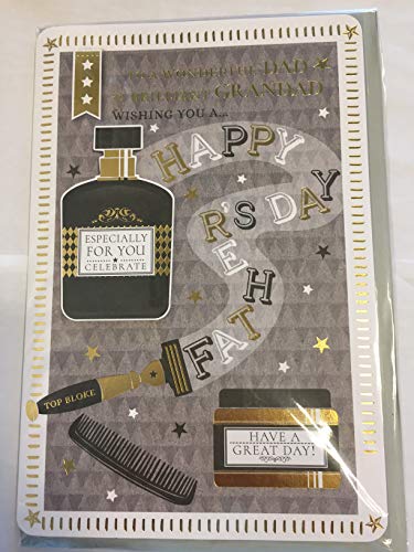 To A Wonderful Dad & Brilliant Grandad Wishing You A Happy Father's Day Fathers Day Card Grey/Gold Grooming Kit 3D/Foil Detail(PRELUDE42291)