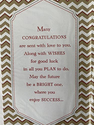 Congratulations Daughter You Did It Well Done You've Graduated Card Graduation Gold/Black/White Zigzags/Words 3D/Glitter/Foil Detail(PRELUDE41563)