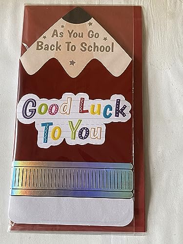 As You Go Back To School Good Luck To You Back To School Card Red Pencil/Multi Words 3D/Foil Detail(PRELUDE48332)