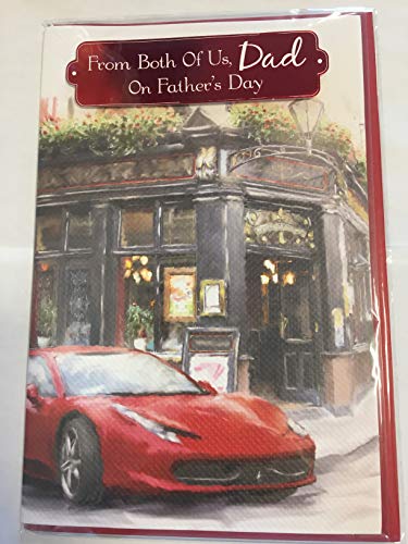 From Both Of Us Dad On Father's Day Fathers Day Card Red Sports Car/Pub 3D/Foil Detail(PRELUDE40138)