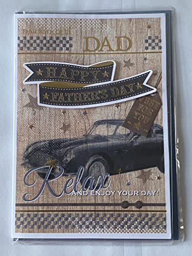 From Both Of Us Dad Happy Father's Day Relax And Enjoy Your Day! Fathers Day Card Brown-Traditional Car 3D/Foil Detail(PRELUDE40115)