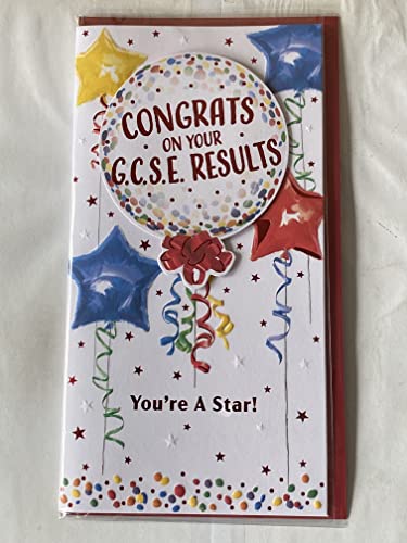 Congrats On Your G.C.S.E Results Card Well Done Passed Passing GCSE Exams Congratulations Multi Balloons 3D/Foil Detail(PRELUDE48892)