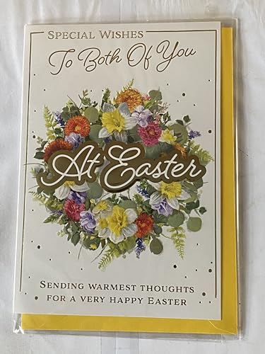 Special Wishes To Both Of You At Easter Card Easter Wreath/Gold Words Foil Detail(PH49854A