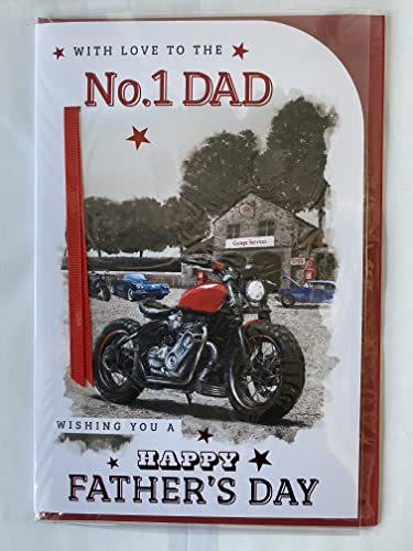 With Love To The No.1 Dad Wishing You A Happy Father's Day Fathers Day Card Motorbike Ribbon/Foil Detail(PRELUDE48141)