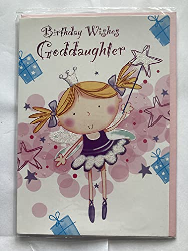 Birthday Wishes Goddaughter Birthday Card Cute Fairy/Wand Glitter/Foil Detail(SS31163)