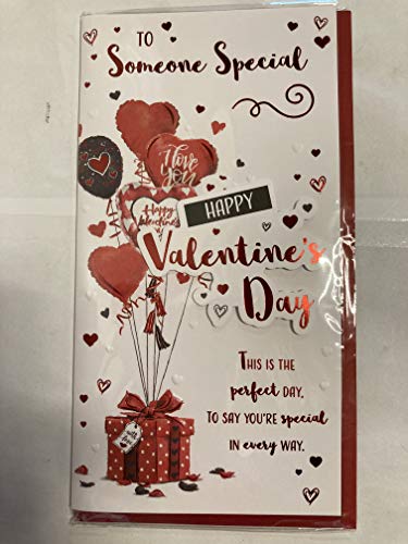 To Someone Special Happy Valentine's Day Valentines Day Card Present/Heart Balloons/Words 3D/Foil Detail (PRELUDE46681)