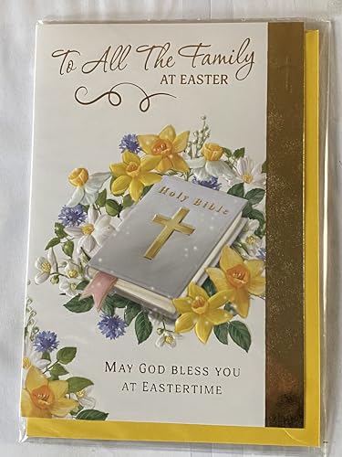 To All The Family At Easter Card Bible/Spring Flowers Foil Detail(PH49858A)