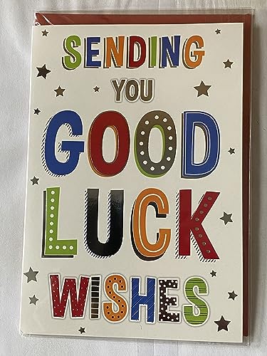 Sending You Good Luck Wishes Good Luck Card Open Generic Multi Words/Stars Foil Detail(PH43459-1B)