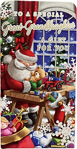 To A Special Great-Granddaughter A Gift For You Christmas Money/Gift Card Wallet+Envelope Cute Santa(BGC-46380)