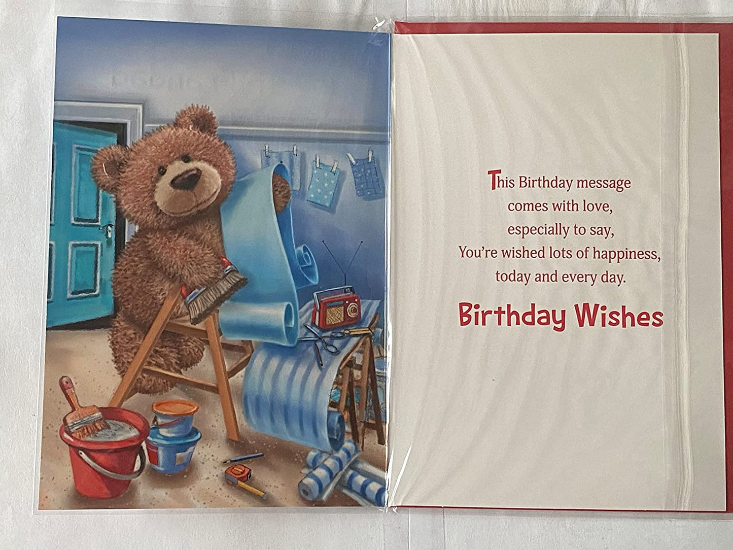 To A Fantastic Great-Grandad Happy Birthday Card Cute Bear Decorating Foil Detail(NC-VA083A)