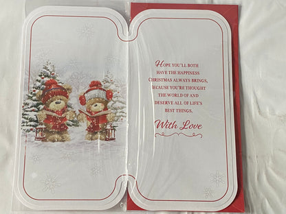 To A Special Sister & Brother-In-Law Merry Christmas Card Teddies Carol Singing(PRELUDE45006)