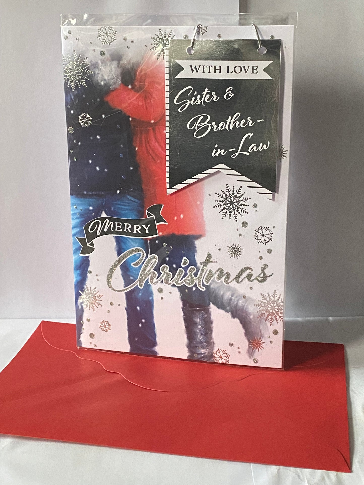 With Love Sister & Brother-In-Law Merry Christmas Card Couple/Snowflakes(PRELUDE43816)