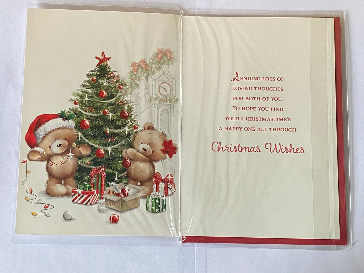 To A Lovely Auntie & Uncle At Christmas Card Teddies Decorating Christmas Tree(NC-VX106A)