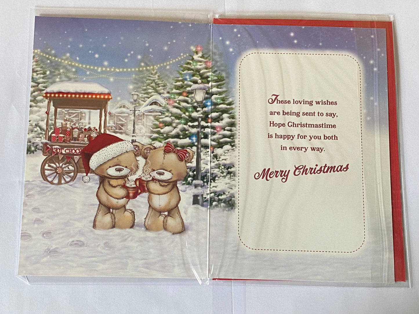 To A Fantastic Auntie & Uncle At Christmas Card Teddies/Hot Chocolates/Cart(PH48360A)