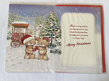 To A Fantastic Auntie & Uncle At Christmas Card Teddies/Hot Chocolates/Cart(PH48360A)