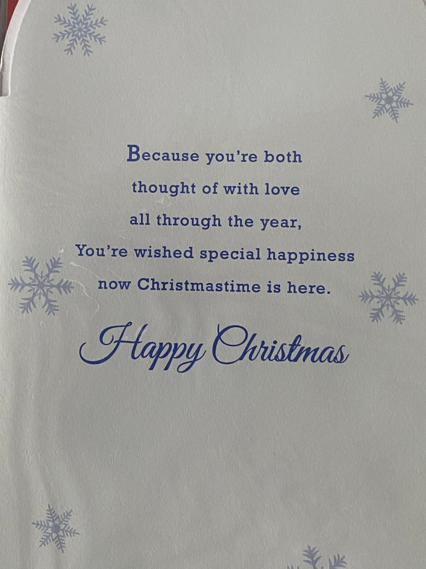 To A Special Sister & Fiance Christmas Wishes Christmas Card Santa/Snowman/Words(PRELUDE39140)