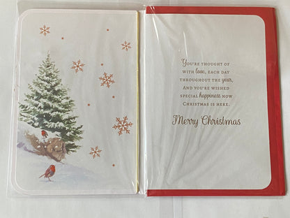 To A Very Special Mum & Your Husband Christmas Card Winter Scene/People/Trees(PRELUDE47910)