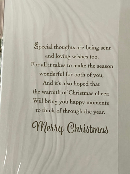 To A Special Daughter & And Your Partner At Christmastime Christmas Card Window/Red Sofa/Tree(VX123B)